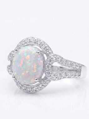 Opal ring, size 7, 925 Sterling Silver Charmed Aroma